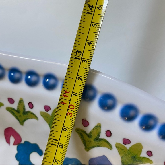 TOMMY BAHAMA Melamine Oval serving Platter Painted Flowers Green Blue Red 17.5” - Picture 13 of 16